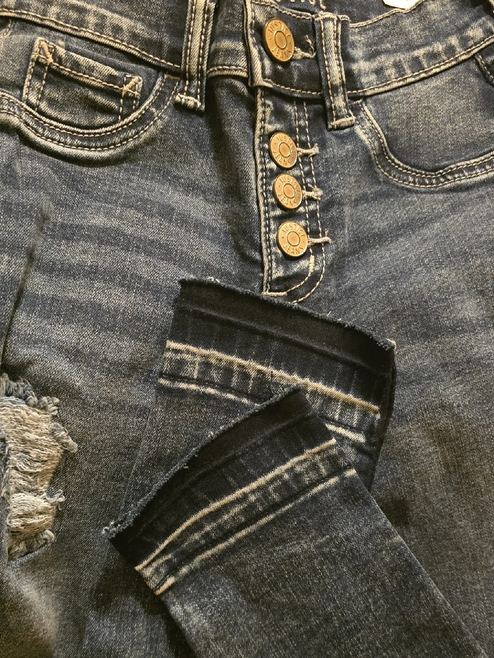 Justice Jeans Girls Size 10 Slim Blue Jegging High Rise Stretchy Button Fly